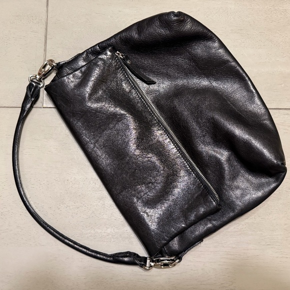 Pulicati Leather Hobo Black bag (medium) + extra strap - Picture 1 of 6